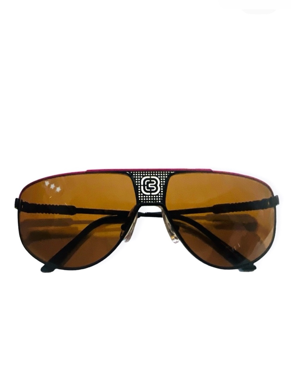 CEBE France Bijoux‎ Metal Aviator Sunglasses, Black with Pink, Deadstock